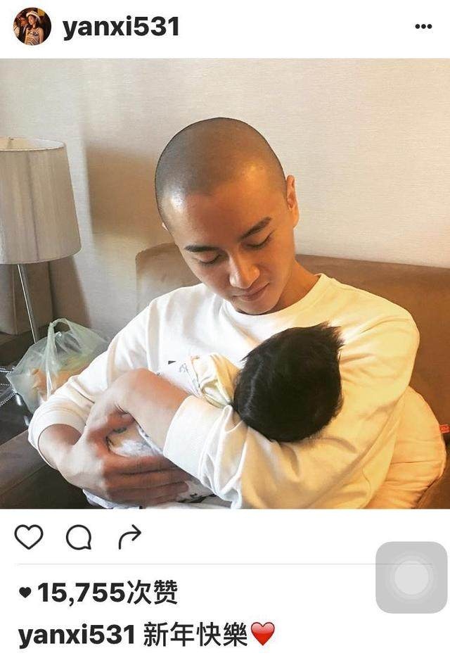 陈晓儿子不到两个月发量如此惊人,而奥利从小到大都这么秃!