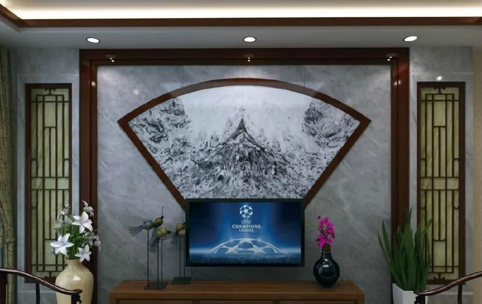 2018年最流行的新中式石材电视背景墙,回家就