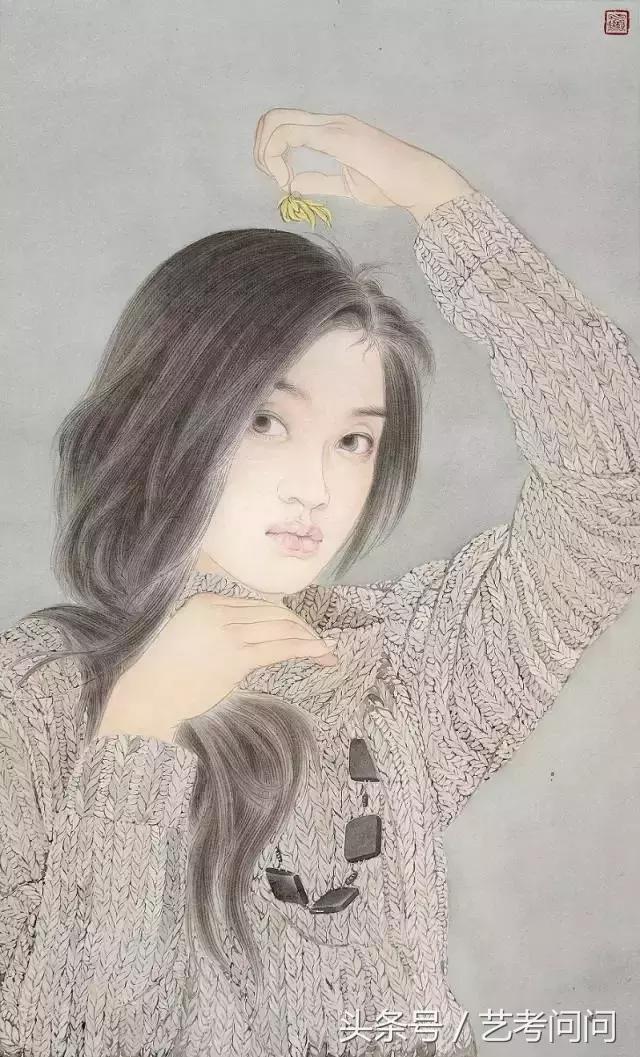 他笔下的江南才女，每一根发丝仿佛都充满理想化气质和诗意
