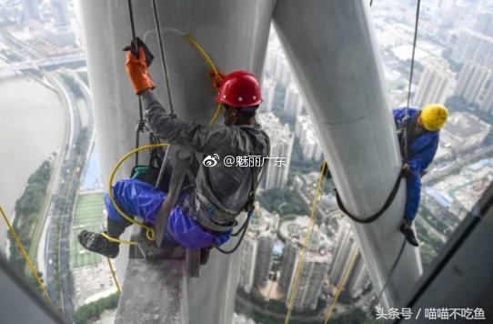 蜘蛛侠 400米高空为广州塔洗澡,网友:500万一