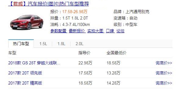 比奥迪A6大气，还省油。搭载9AT的美系中型车。只要14万