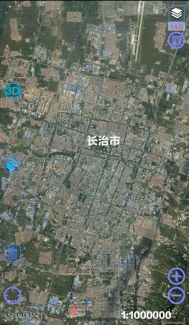 长治卫星地图,相同的比例尺比较各县市大小~
