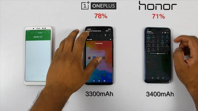 一加手机6和荣耀10续航测试:电量差不多 使用