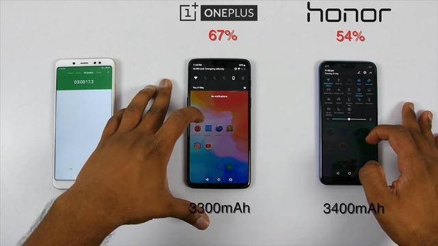 一加手机6和荣耀10续航测试:电量差不多 使用