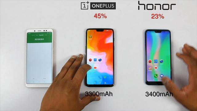 一加手机6和荣耀10续航测试:电量差不多 使用