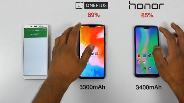 一加手机6和荣耀10续航测试:电量差不多 使用