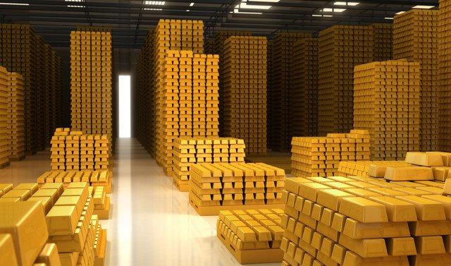 英格兰银行金库位于伦敦市针线街上,世界上五分之一即 5134 吨的黄金