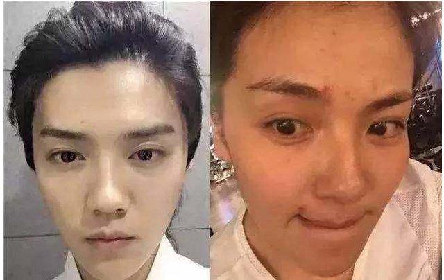 孙俪素颜面容憔悴，何炅黑眼圈严重，盘点明星素颜和化妆的对比照