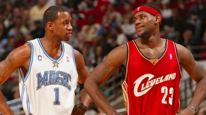 詹姆斯和麦迪组队打球,狂赢对手45分