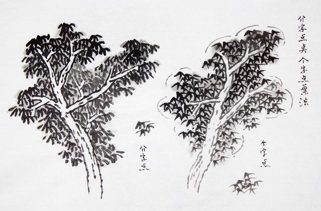 王玉池教授山水画基础技法教学讲义2:山水画中树的画法(1)