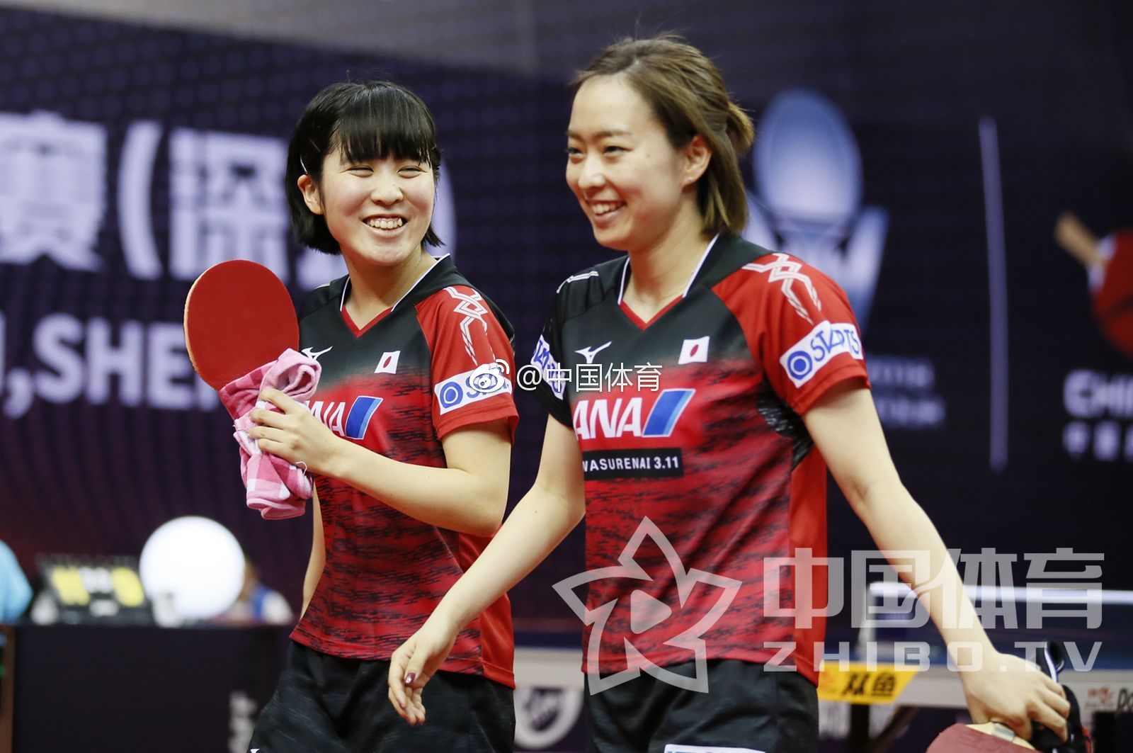 在刚刚结束后的女双第一轮比赛,日本组合平野美宇/石川佳纯3