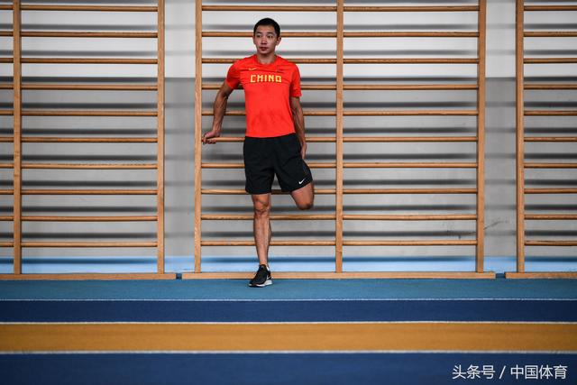 备战雅加达亚运会中国田径队男子跳远运动员积