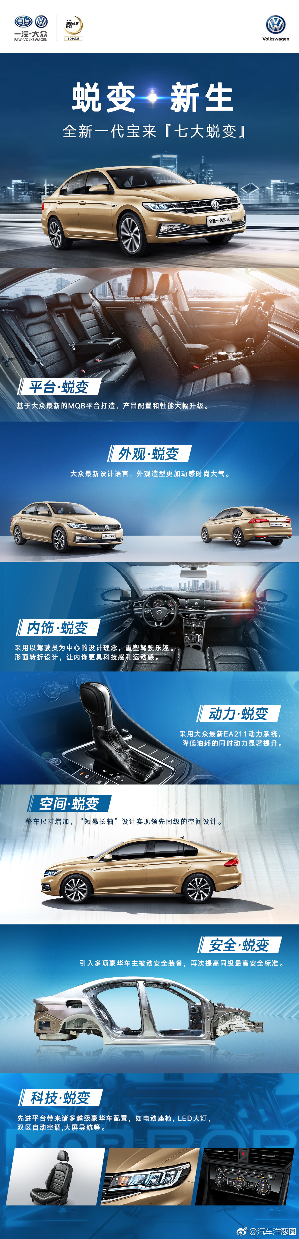 全新一汽-大众宝来正式亮相！MQB平台加持！轴距平朗逸Plus