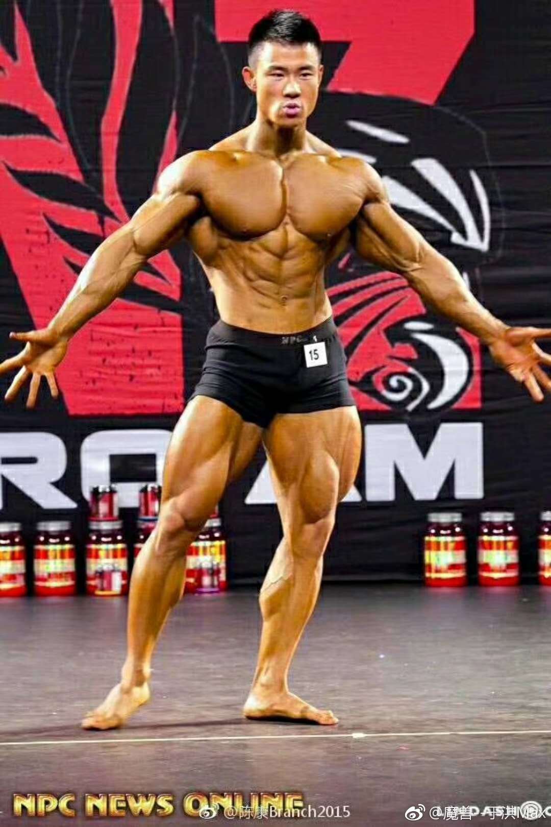 陈康参加新西兰阿诺赛，获得古典健体职业组第二的比赛高清照片