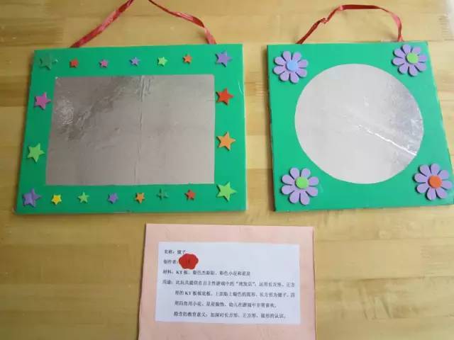 作品说明: 此玩具提供在自主性游戏中的理发店,运用长方形、正方形的KT板做底板,上面贴上银色的圆形、长方形为镜子,四周四角用小花、星星装饰,幼儿在游戏中非常喜欢。 隐含的教育意义:加深对长方形、正方形、圆形的认识。 九、家庭影院 作品说明: 家庭影院中电视机显示屏用一本书做替代品,供幼儿在游戏过程中翻阅。 十、打门球
