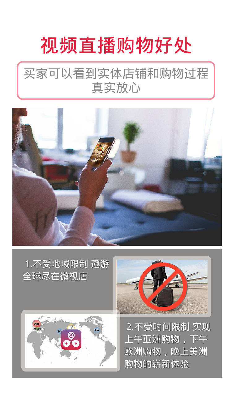微视店WeTrade APP海外实体店直播视频购物