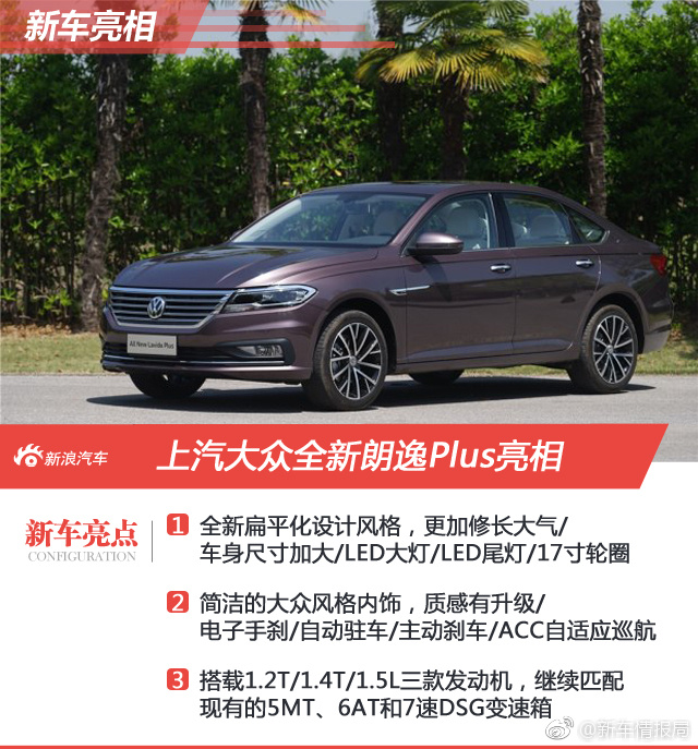 上汽大众朗逸Plus车型正式亮相，新车基于全新的MQB平台打造