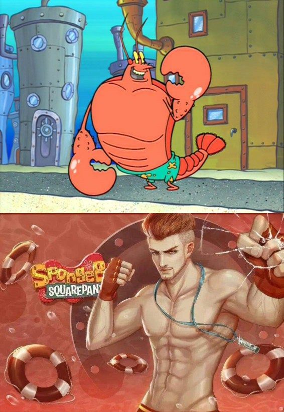 海绵宝宝变成人!蟹老板变霸道总裁,海绵宝宝文质彬彬变书生!