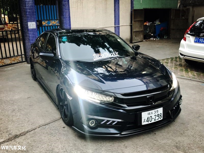 一切皆因速3!中山暗金蓝十代思域改装案例