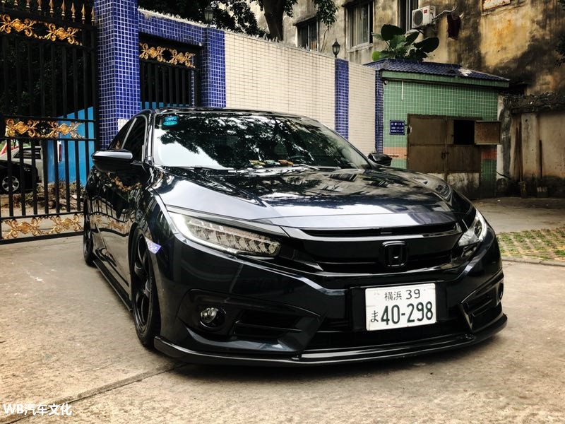 一切皆因速3!中山暗金蓝十代思域改装案例