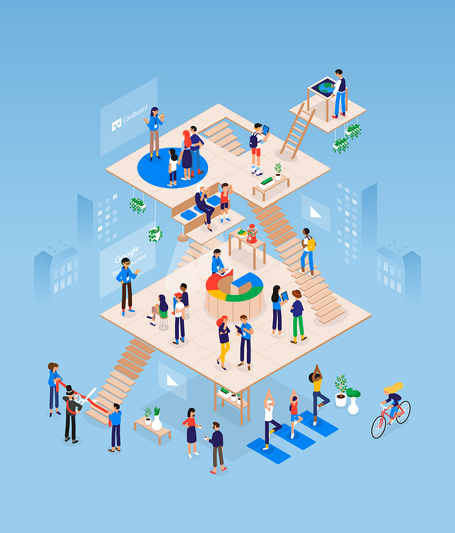 3D风格扁平化。