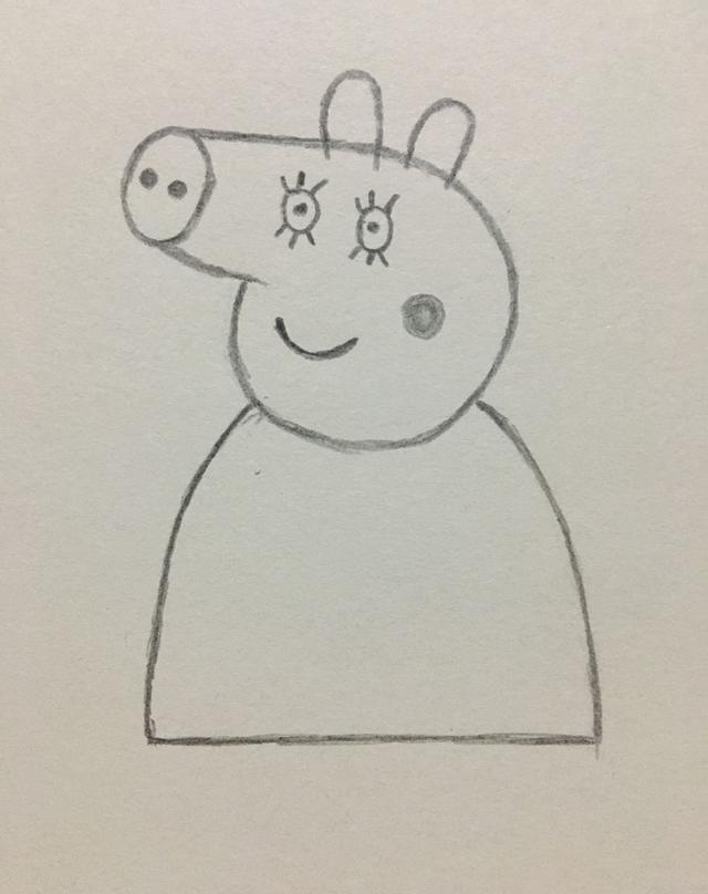 简笔画--小猪佩奇妈妈的画法