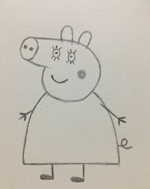 简笔画--小猪佩奇妈妈的画法