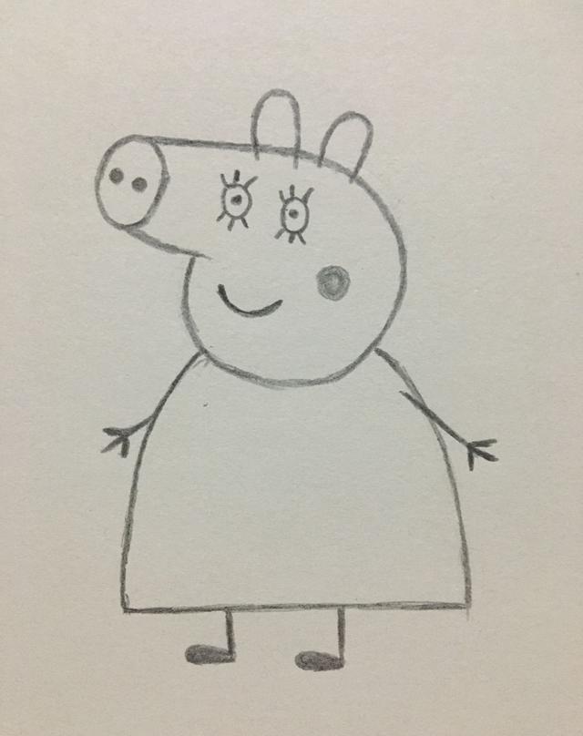 简笔画--小猪佩奇妈妈的画法