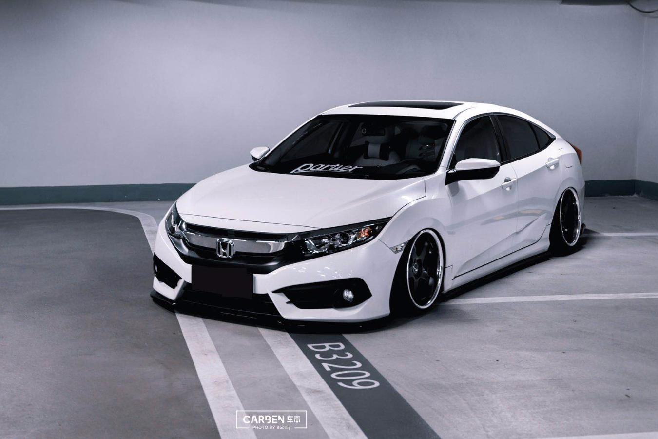 没有浮夸大包围改件的修饰，如此素雅的改装思域一样很美！