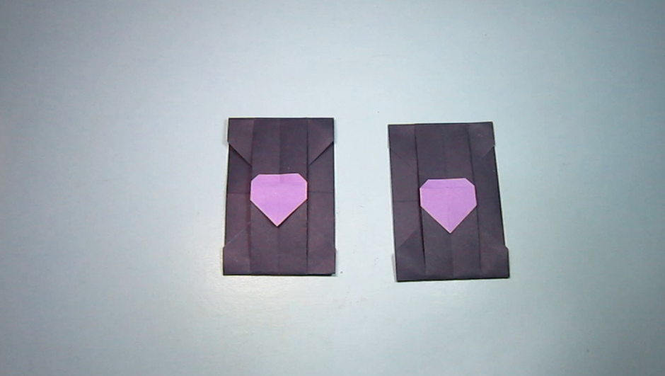 折纸美丽的爱心信封,简单的心形信封的折法