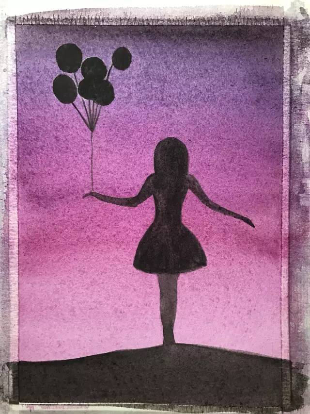 【绘画教程】零基础学水彩之紫色星空下的告白