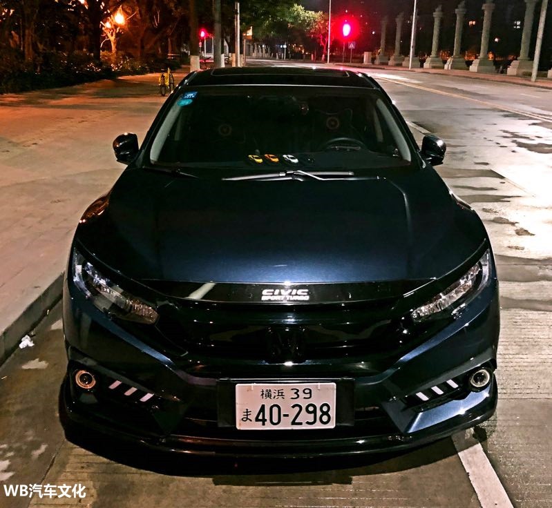 一切皆因速3!中山暗金蓝十代思域改装案例