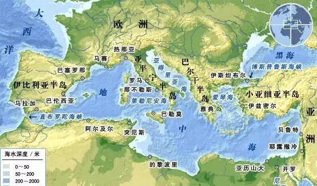 世界上最大的陆间海——地中海