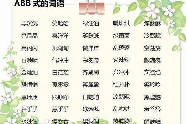 小学语文高分必备:ABB、AAB、AABB词语