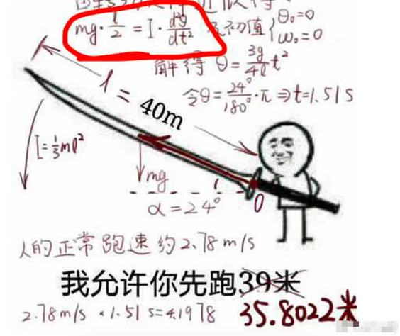 理科生精确计算40米长刀表情包只需跑3565米看懵网友