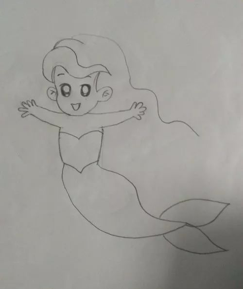 【绘画教程】万众瞩目超漂亮美人鱼简笔画画法