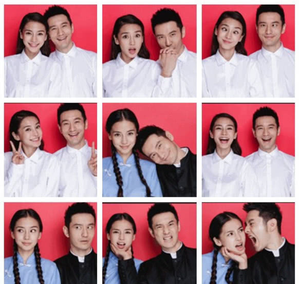 当红明星结婚照:angelababy搞怪,赵丽颖甜蜜,陈妍希