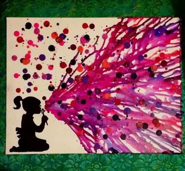 幼儿园创意美术吹画教程,吸管下的璀璨艺术,比上培训班更有效