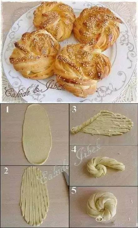 烘焙圈子：海量面包的花样造型做法～～花一样的面包，太给力了！
