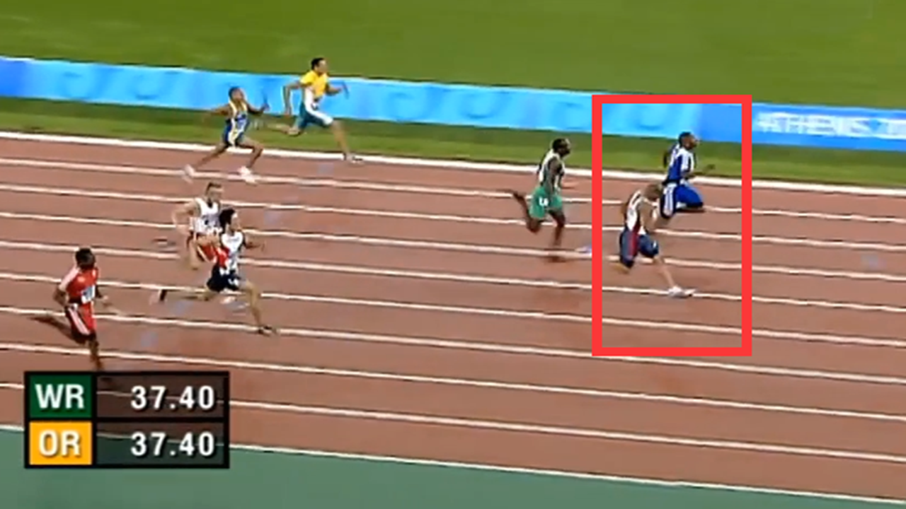 4乘400接力赛接力区图,4x400米接力起点示意图 史上最接近的4*100米接力比赛,0.01秒之差!是美国队太