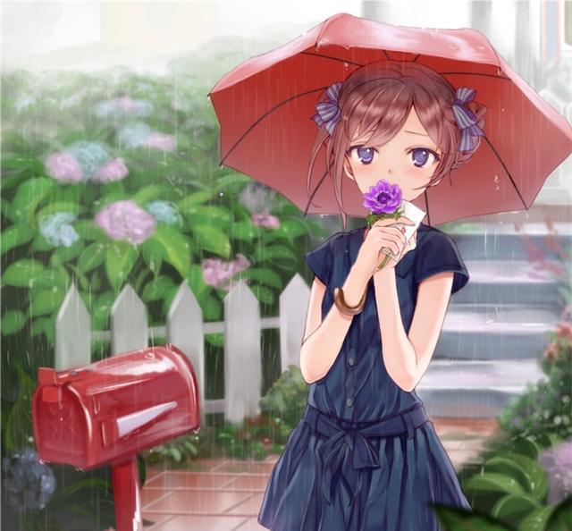 动漫美图:有一种孤独叫做下雨天别人等送伞,你等雨停