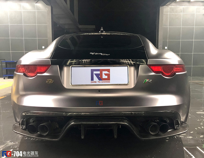捷豹f-type车身改色贴膜电光碳灰案例