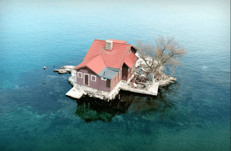 美国与世隔绝的小岛, 面积只能容纳一座房子, 现实版的桃花岛