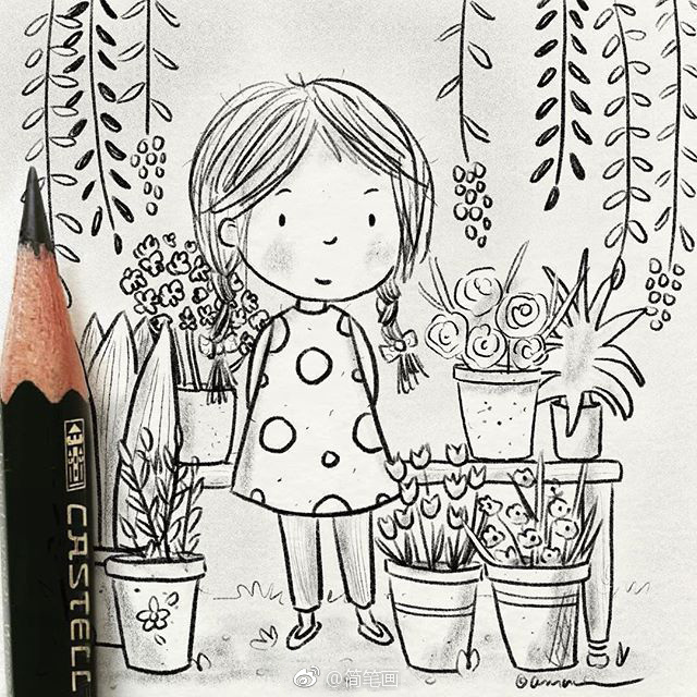 一支铅笔就能画的童年小插画(by:alexandra macvean)