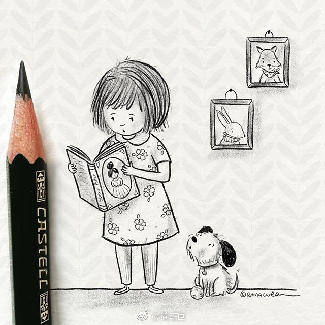 一支铅笔就能画的童年小插画(by:alexandra macvean)