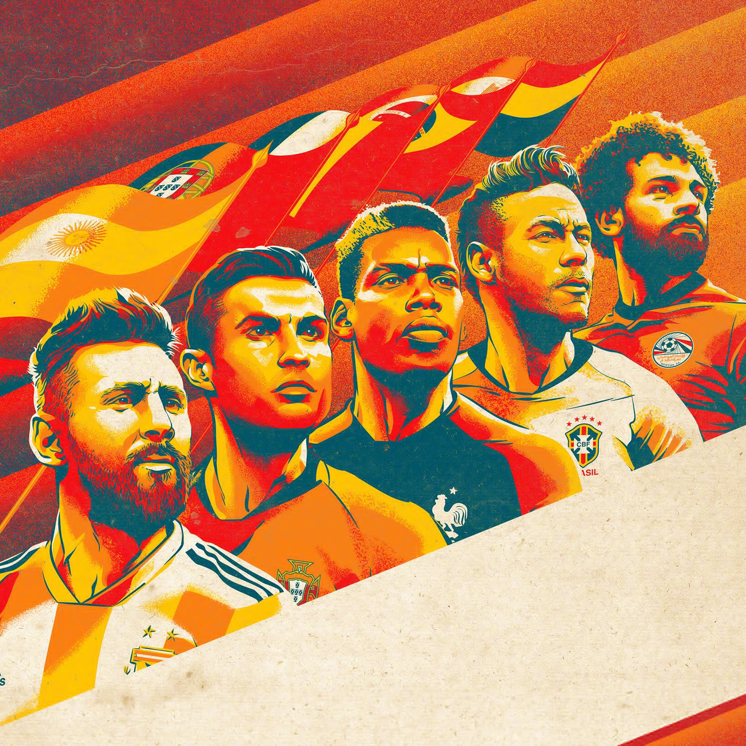世界杯主题足球艺术海报又来啦!这次是《so foot》杂志封面系列