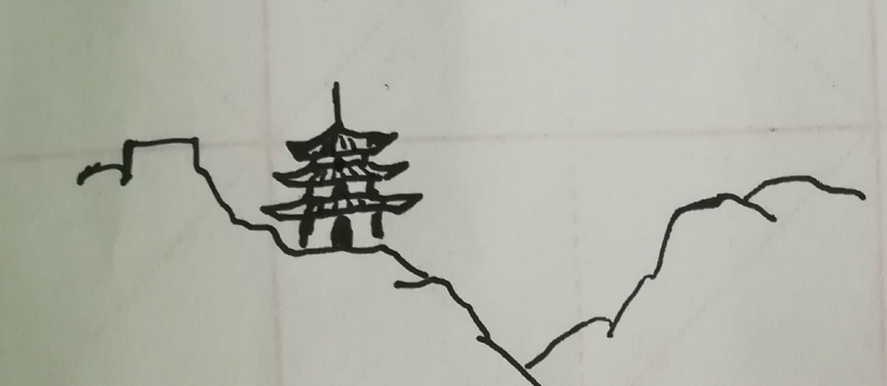 少儿才艺展示,简笔画山中的亭子小路,画完这8步,风景太美