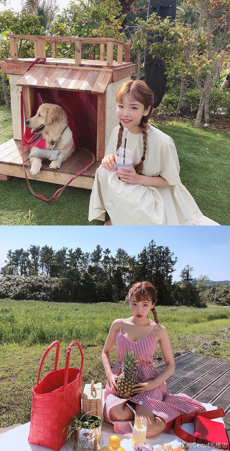 stylenanda当家模特孔秀雅,甜美可爱的小姐姐,穿衣风格也清新少女