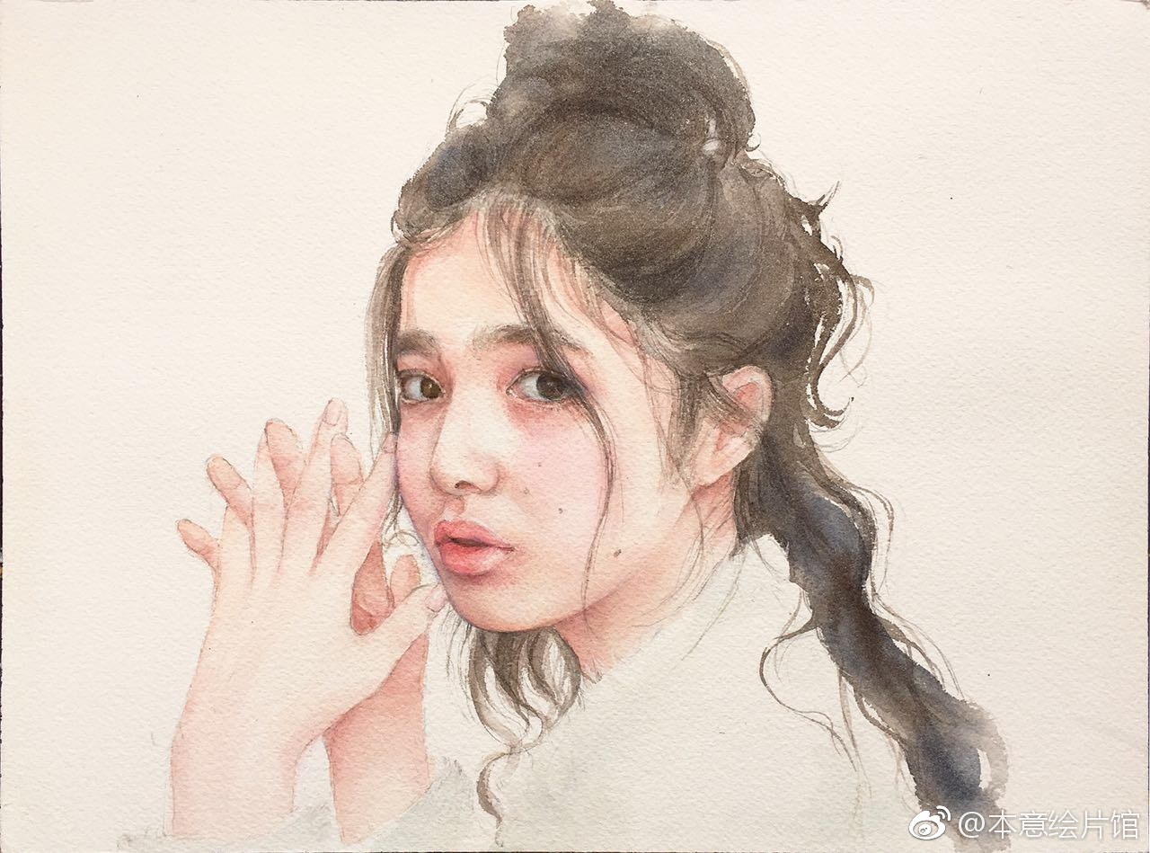 旧时光是个美人 水彩人像作品分享 | 绘画: