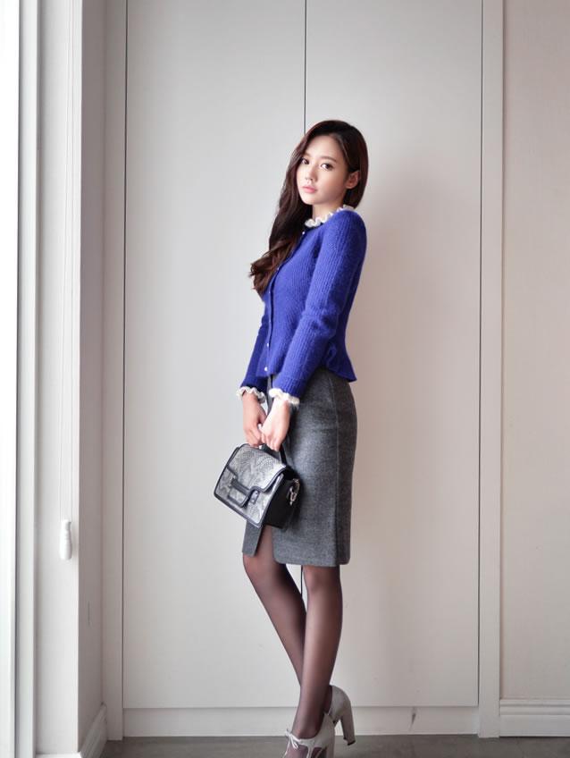 孙允珠高跟鞋黑丝袜职业装, 婀娜多姿、丰韵娉